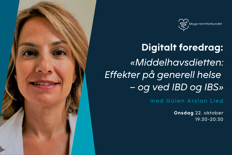 Digitalt foredrag:  «Middelhavsdietten: Effekter på generell helse – og ved IBD og IBS»