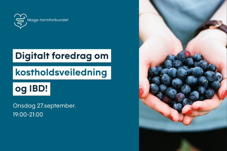Bli med på digitalt foredrag og erfaringsutveksling om kostholdsveiledning og IBD